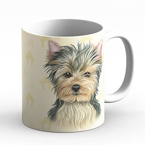 power gift YORKSHIRE (A) Taza de café o para el The. Tazas Con Patrón De Perro Y Gatos. Tu animal prehere: perfecto para los amantes de los animales. Taza de cerámica.