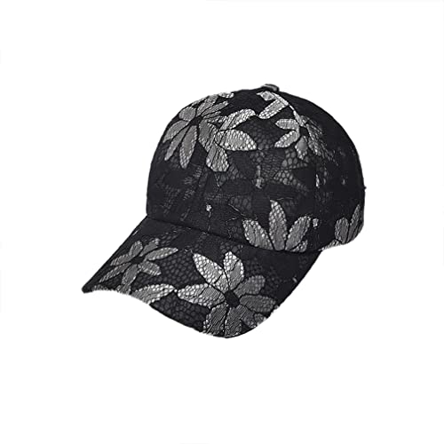 SJTJSPX Baseballkappe Herren Damen Baseball Cap UV Schutz Basecap Gestickte Blumen Sommermütze Mesh Sonnenhut Verstellbar Schirmmütze Outdoor Sport Snapback Cap Mode Hut für Reisen Freizeit Camping
