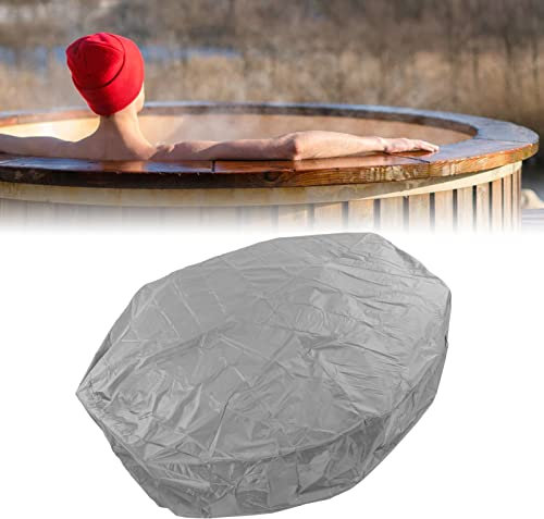 Couverture Extérieure de Bain à Remous, Couvertures Anti Poussière pour Meubles Couverture de Baignoire Ronde Couverture de Piscine Résistante Couvertures de Meubles de Spa Extérieur (210x30cm Gris)