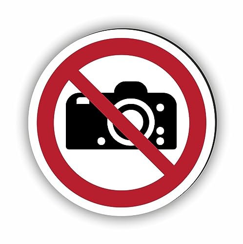 Verbotszeichen/Verbotsschild Fotografieren verboten (P029) - zum markieren von Verbotszonen nach DIN EN ISO 7010