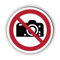 Verbotszeichen/Verbotsschild Fotografieren verboten (P029) - zum markieren von Verbotszonen nach DIN EN ISO 7010