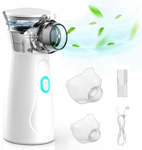SOARFLY Inhalationsgerät Tragbar für Kinder Erwachsene, USB wiederaufladbar Inhalationsgerät Kinder Inhaliergeräte für Erwachsene wirksam und Leise, mit Mundstück und 2 Maske