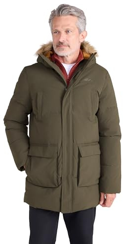 Mountain Warehouse Fern Mens Water Resistant Padded Parka - Thermal Tested -50 ° Puffer Coat with Elastic Cuff & Hood - Spring Summer Camping & Outdoors
