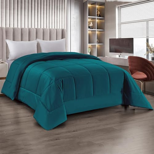 Il Gruppone Passione Casa Trapunta Matrimoniale Velluto Piumone Invernale 625 Gr/Mq Piumino Caldo Due Piazze Inverno Coperta Duck Friendly (Petrolio)