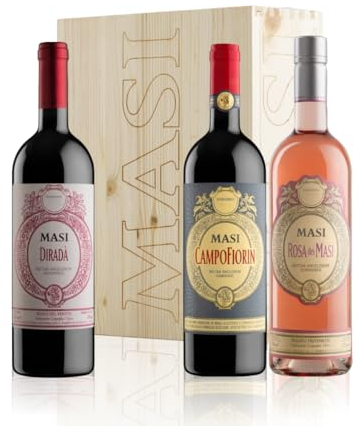 Paquet exclusif Matices de Masi | DIRADA' Rosso Veneto IGT, CAMPOFIORIN Rosso Verona IGT, ROSA DEI MASI Rosado delle Venezie IGT | 3X750 ml | Caisse en bois