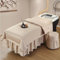 Dremdo Premium Beauty Couvre - Lit Massage Table Jupe, Massage Table Draps Set avec Trou De Repos du Visage Massage Table Jupe Spa,4,Square Head 70 * 155cm
