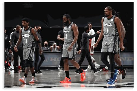 Poster auf Leinwand, Kevin Durant, James Harden, Kyrie Irving, Wandkunst, Dekordruck, Bild für Wohnzimmer, Schlafzimmer, Dekoration, ungerahmt, 30 x 45 cm