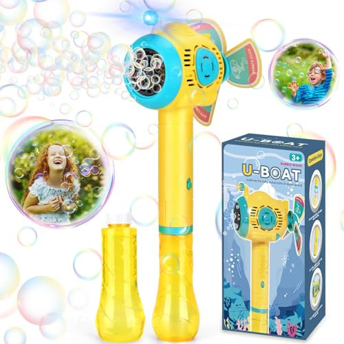 Britik Toys for 3-8 Year Old Kids: Bubble Wand Toy for Kids Gifts for Age 3 4 5 6 7 8 9 10 Year Old Boys Girls Presents Bubble Machine with Windmill Bubble Blower Maker Outdoor Birthday Wedding Party