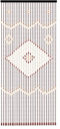 Bukeey Retro-Holzperlenvorhang Türvorhang Bambusvorhang Insektenschutz Perlenvorhang Fadenvorhang Hölz Balkontür Insektenschutz Vorhang Raumteiler 90x208cm 31Linien