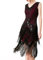 MUNAFIE 20er Jahre Kleid Pailettenkleider Fransenkleid V-Ausschnitt Glitzer Kleid für Damen 1920er Gatsby Charleston Flapper Party Kleider Kostüm Damen Rot-M