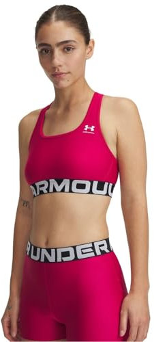 Under Armour Womens HeatGear® Medium Impact Sports Branded Shaded Fushia M
