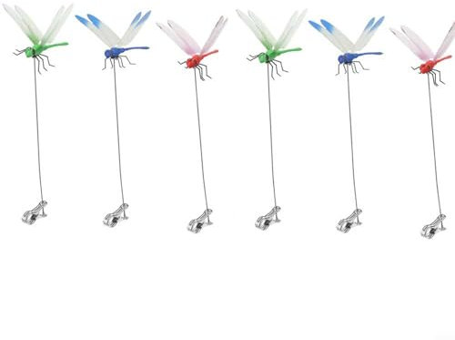 Illumina il tuo spazio esterno con 36 clip a libellula finta, paletti in , rosso, verde (6 pezzi)