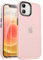 Kmofizle Coque pour iPhone 12 / iPhone 12 Pro avec 2 Verre Trempé, Protection Antichoc Qualité Militaire, Etui Translucide Mat Arrière Housse Fine Case, Rose