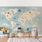 Bilderwelten Fototapete Kinderzimmer 225 x 336 cm Weltkarte Kinder Kindertapete Tiere Vliestapete Tapete Wanddeko Ideen