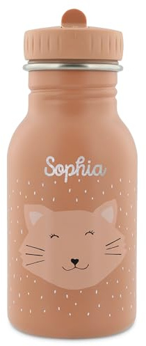 Upstitch Studio Trixie: Zaino e Borraccia per Bambini, per l'Asilo e Chitarra, Personalizzato con Nome Singolo o Come Set, Gatto, Flasche 500ml