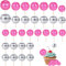 30 Pcs Disco Ball Cake Topper, Disco Ball Decorations, Mini Disco Ball Cake Toppers for Decorating Mini Disco Balls with Bamboo Sticks Suitable for Themed Party Supplies (Rose Red, Silver)
