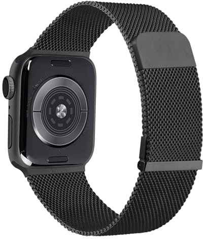 YLK Métal Bracelet Compatible avec Apple Watch 40mm 41mm 38mm 44mm 46mm 49mm 45mm 42mm Femme, Double Magnétique Bracelet pour iWatch Series Ultra 2 10 9 SE SE2 8 7 6 5 4 3 2 1, Metal Milanese