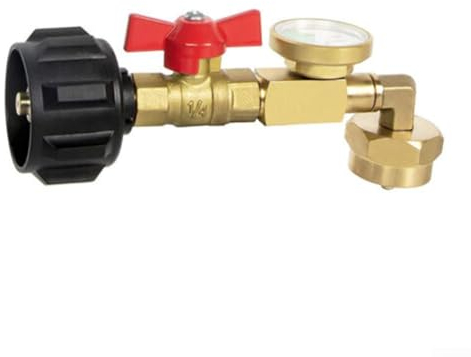 Propane Refill Adapter WGauge & Control Valve, Efficiently Fill 1 lb Bottles, Prevent Air Leakage, Monitor Gas