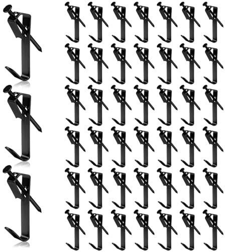 45Pcs Picture Hooks Kit, Picture Hooks, Photograph Hooks and Nails, Heavy Duty Wall Hangers for Photo Frames, Mirror, Clocks & Wall Art, Easy Installation, Ideal for Office and Home Use (Black)