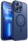 CANSHN Magnetic Compatible with iPhone 13 Pro Case(6.1 Inch), Upgraded [Full Camera Protection] [Compatible with Magsafe] [Translucent Matte] Shockproof Protective Phone Case Cover - Deep Blue