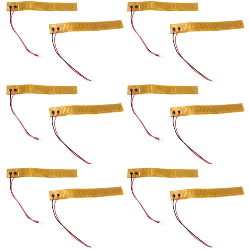 Jgzzmxuq 12Pcs 20Mmx140Mm Film Heater Plate Adhesive Pad,PI Heating Elements 24V 72W Strip Heater Adhesive Polyimide Heater Plate Easy Install