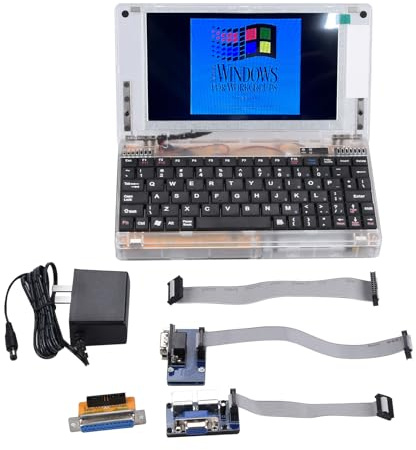 DBEIXIWEI Retro Pocket PC Laptop, Windows3.11 & MS-dos6.22 XT Mini Computer, VGA Card, LCD Screen Integrated Mouse Notebook Computer