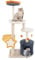 GYMAX Cat Tree, Multi-Level Cat Tower with Cat Condo, Sisal Scratching Posts & Board, Plush Top Perch & Platforms, Hanging Moon Star Toys, Cute Cat Tree for Indoor Cats
