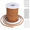 NVGVUP Faux Leather String Cord, Brown Flat Suede Cord Faux, Thin Leather Lace for Jewelry Bracelet Necklace Making and Art Crafts, with Metal Fittings (2.5 MM)