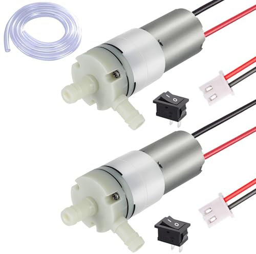 RUNCCI-YUN 2pcs Mini DC 12V Mini Miniature Self-Priming Pump, 370 Air Pump for Aquarium, Diaphragm Water Pump 12V, Mini Electric Water Pump Micro Vacuum Pump for Tea Machine Fish Tank Water Cooling