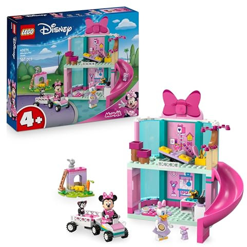 LEGO ǀ Disney L’Hotel degli Animali di Minni - Giocattolo con le Mini Bamboline di Minnie Mouse, Paperina e 3 Cuccioli - Regalo per Bambine da 4 Anni Fan di La Casa di Topolino - 43274