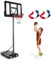 GYMAX Panier Basket Extérieur pour Enfants Adultes, Hauteur Réglable 135-305CM, Mobile avec Roues, Base Remplissable, 2 Filets Fournis, Panneau Arrière Incassable