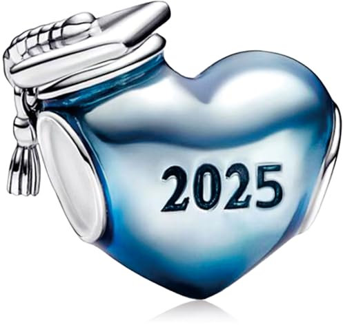 MSPOVOF Blau 2025 Abschluss Herz Charm 925 Sterling Silber 5A Zirkonia Anhänger für Armband Halsketten Schmuck Geschenk für Damen Frauen