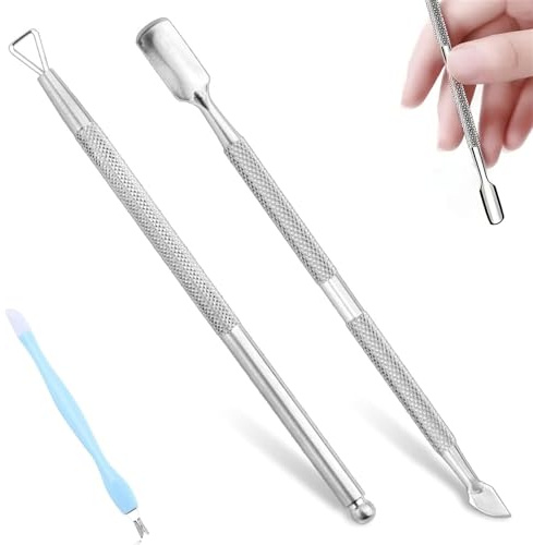 3 Pcs Cuticle Pusher Cuticle Pusher and Peeler Dual Head UV Gel Nail Polish Remover for Fingernails and Toenails, Gel Polish Remover Manicure Pedicure Kit