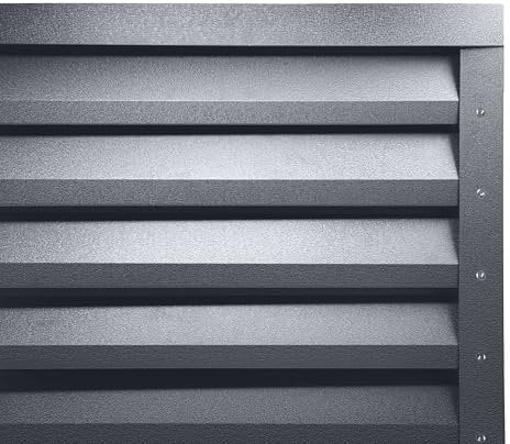Atlas-Zaun-Set | Zaunpaneel | Lamellenzaun | Sichtschutz | 104,5 cm x 200 cm Metall Stärke 0,45 mm inkl. Zubehör (grau)
