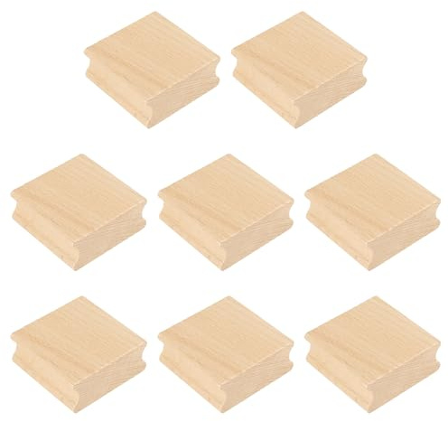 PATIKIL 8 Stück 50x50mm Holzstempelblock Holz Gummistempel Holzfarbe | Buchenholz Hartholzblöcke, Leere Gummistempelhalterungen, Zum Basteln DIY