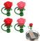 4pcs Rose Straw Cover Cap, Flower Straws Toppers Compatible with Stanley 30 40oz Tumbler Bottle Silicone Plugs Reusable Protector for 10mm Straw Accessories, Gifts for Women