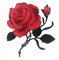 Große Rosen Aufnäher – Blumen Stickerei Patch zum Aufbügeln oder Aufnähen – Dekorativer Applikation Patch für Jacken, Jeans, Taschen & Kleidung (Einzelne Rose)