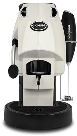 Didiesse Baby Frog Coffee & Tea – Kaffeemaschine für Pads, mit Milchaufschäumer und doppeltem Padhalter für Kaffee und Tee, geringer Stromverbrauch 450 W, Warmwasserspender (Elfenbein)