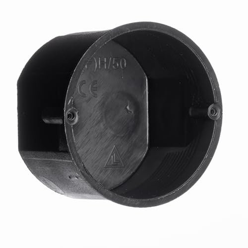 ELEKTROPLAST Unterputz-Gerätedose Ø 70mm, Tiefe 48,5mm Schalterdose zum Einbau von Schaltern Verbindungsdose mit Blindabdeckungen Schwarz 25 Stück