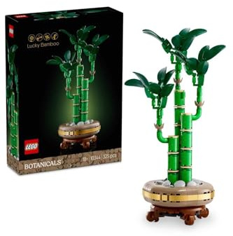 LEGO Botanicals Lucky Bamboo Artificial Plant for Indoor Display - Set for Adults includes a Buildable Pot with a Wood-Effect Plinth for Home Decor - Gift for Her or Him - 10344