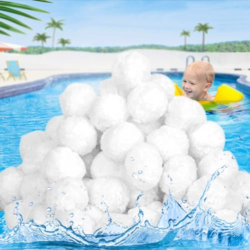 GROFIS Sfere Filtranti per Piscina, 700g Palline Filtro Piscina Sostituisce 20kg di Filtro a Sabbia, Leggera Riutilizzabile Filtro Balls con Rete per Bucato, Filter Ball per Sistemi di Filtrazione