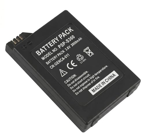 2000mAh Akku für Sony PSP 2000/3000, 3,6V Lithium-Ionen Ersatzakku kompatibel mit PSP 2000, PSP 3000 – Hohe Kapazität, Modell-Nr. PSP-S360