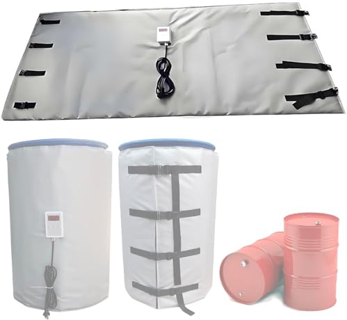 IBC Barrel Heater, Electric Heating Jacket for 200L/275Gal Oil Drums, High-Temperature Material, Ideal for IBC Plastic Tank and Pipes, Efficient Heating Solution