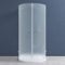 doporro Halbkreis-Duschkabine 100x100cm Glasdusche inkl. 4cm flacher Duschtasse in Weiß und Ablaufgarnitur ESG-Sicherheitsglas satiniert inkl. Easy-Clean-Beschichtung Rav03S