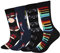 Cansok Herren Neuheit Musik Gitarre Notenschrift Schlagzeug Klavier Socken anziehen Mannschafts Waden Socken Packung mit 4