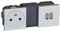 Legrand 079395 Prise de Courant 2P+T Surface + Chargeur 2 USB, Type-A, 2.4A, 12W, Mosaic 2x2 Modules, 230V ou 5V, Aluminium