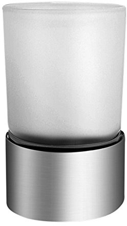 Ambrosya - Zahnbürstenhalter ohne Bohren - Glas Becher Halter Zahnputzbecher Zahnpasta Bad (Edelstahl (Gebürstet))