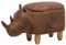 Beliani Modern Faux Leather Stool Upholstery Storage Solid Wood Animal Brown Rhino