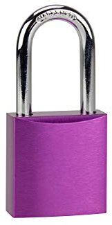 rr-handel Bügelschloss lang, lila inklusive 2 Schlüssel