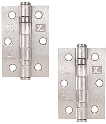 Excel XL963 Pair of 3 Grade 7 Door Hinges, Satin Chrome